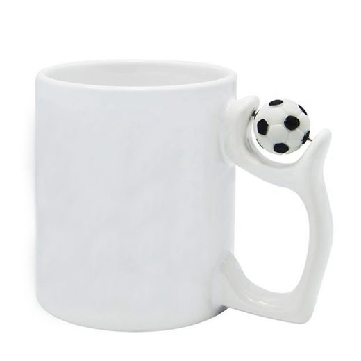Taza blanca con asa de pelota 11 oz