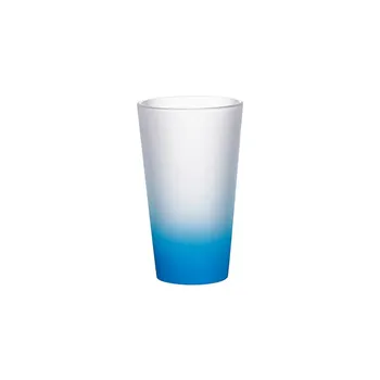 Vaso de Vidrio Cónico Pavonado 17 oz – Interior Celeste