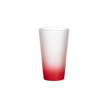 Vaso de Vidrio Cónico Pavonado 17 oz – Interior Rojo