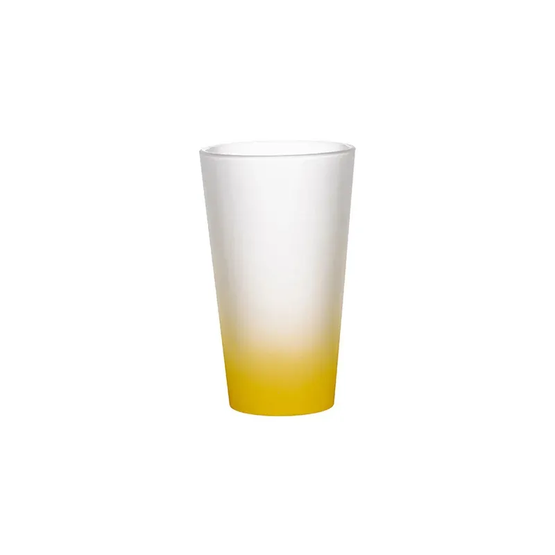 Doceperu Vaso de vidrio cónico pavonado con interior amarillo · 17oz