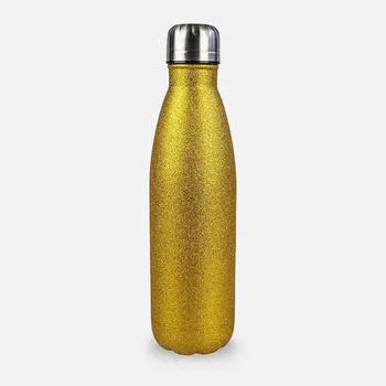 Botella Lechera Glitter 500 ml – Brillo y Elegancia para Personalizar (Color Dorado y Plata)