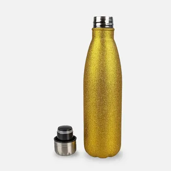 Botella Lechera Glitter 500 ml – Brillo y Elegancia para Personalizar (Color Dorado y Plata)