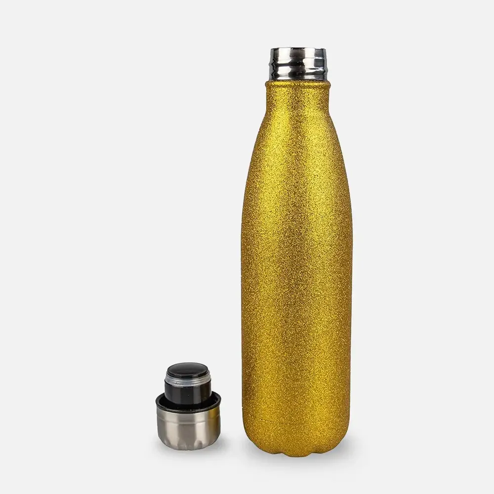 Botella Lechera Glitter 500 ml – Brillo y Elegancia para Personalizar (Color Dorado y Plata)