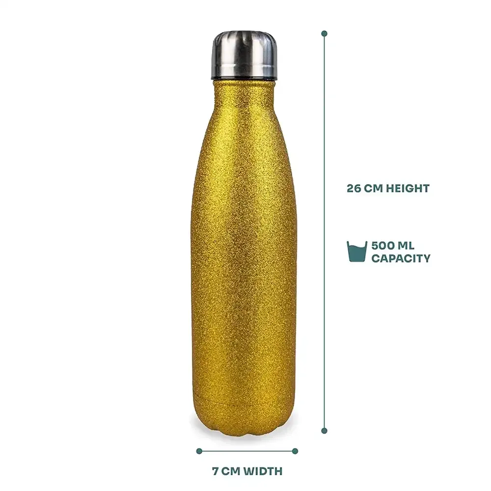Botella Lechera Glitter 500 ml – Brillo y Elegancia para Personalizar (Color Dorado y Plata)