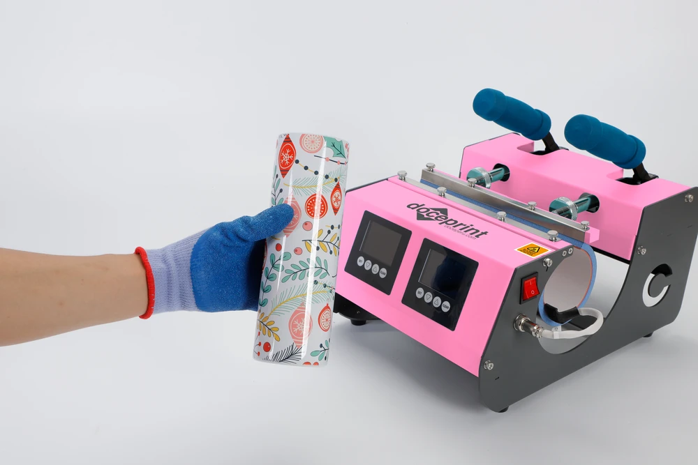 DocePrint Prensa de calor doble estación Pink · 20 Oz – 30 Oz.