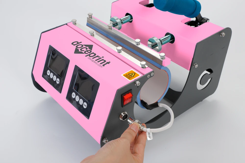 DocePrint Prensa de calor doble estación Pink · 20 Oz – 30 Oz.