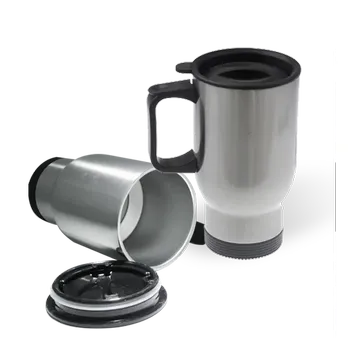 Jarra Viajera para Autos de Acero Inoxidable 14 oz Color Plata