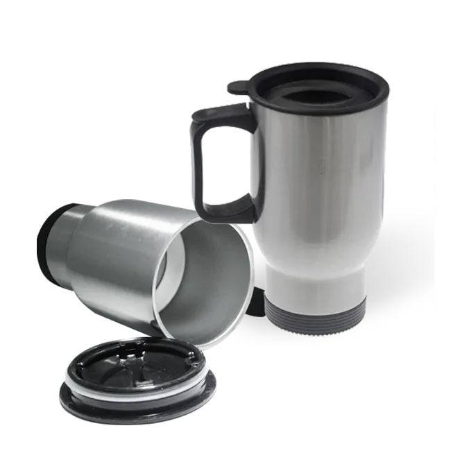 Jarra Viajera para Autos de Acero Inoxidable 14 oz Color Plata