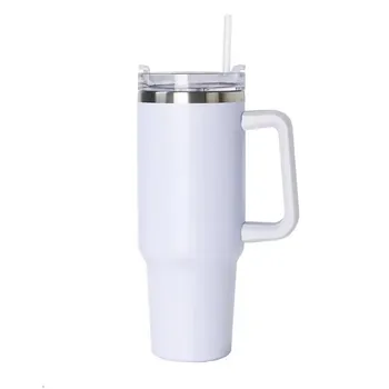 Tumbler de Acero Inoxidable 40oz Blanco – Estilo Stanley