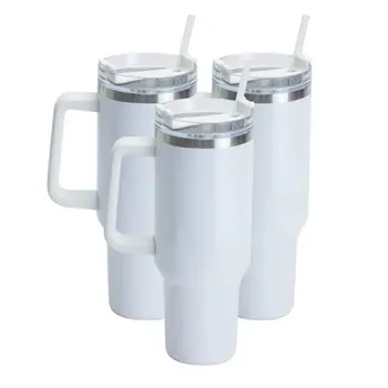 Tumbler de Acero Inoxidable 40oz Blanco – Estilo Stanley