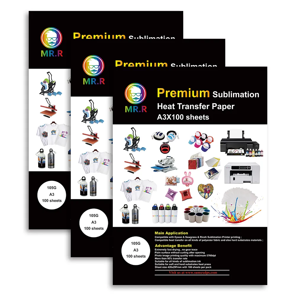 Papel de Sublimación A3 105g - 100 Hojas
