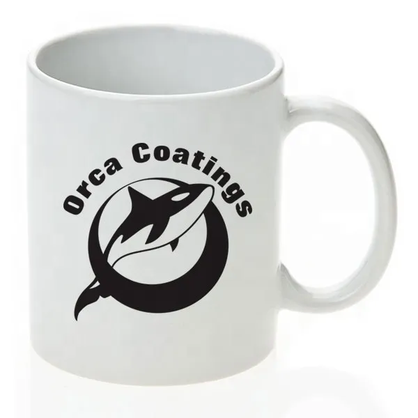 Taza Blanca de 11 Oz. Black ORCA Premium – Con caja Individual