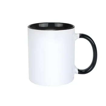 Taza 11 Oz Color Interno y Asa Negra – Para Sublimación
