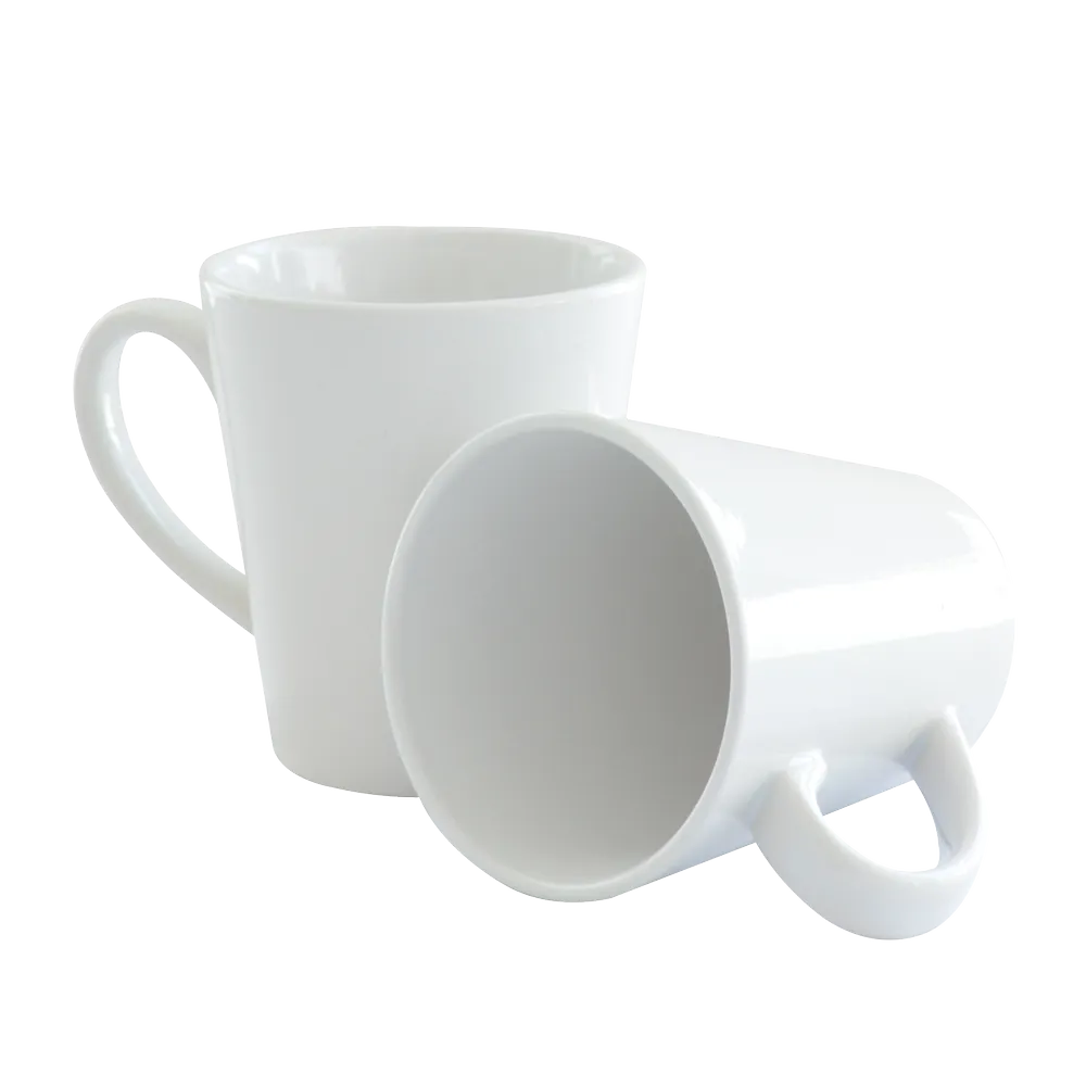 Doceperu Taza blanca cónica con caja individual · 12oz