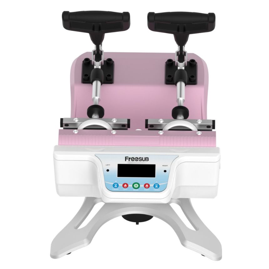 Freesub Prensa de calor doble estación rosado