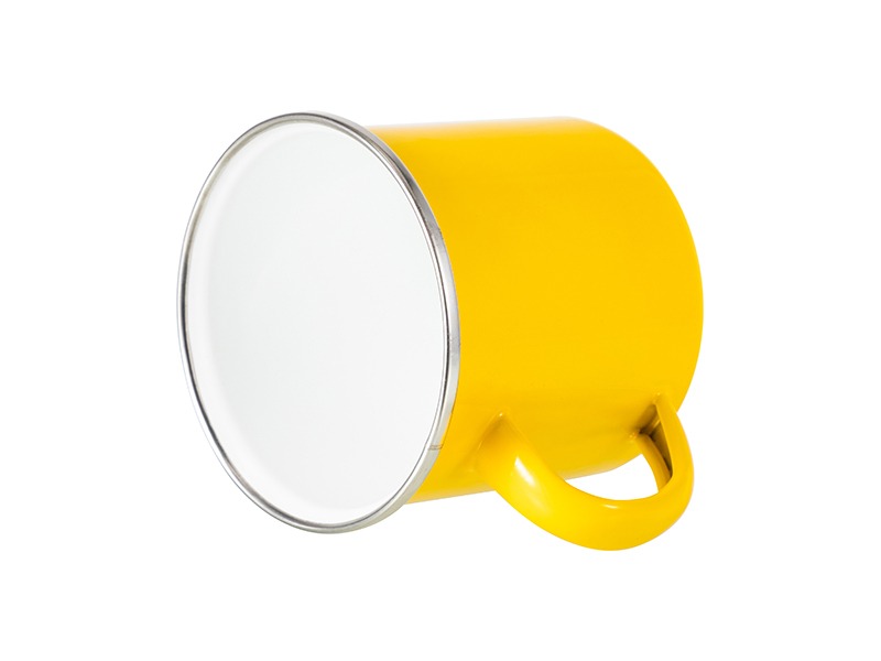Taza Enamel Amarilla 12oz para Sublimación – Colores Rojo, Verde, Amarillo, Naranja y Azul